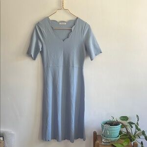 Blue V-neck Midi Dress- Jessakae